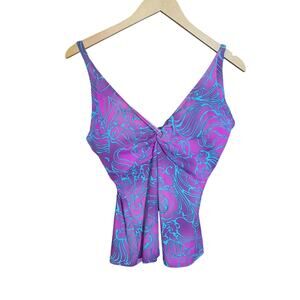 Sunsets Womens Tankini Top and Bikini Bottom Swim Set Twist Front Size 34D